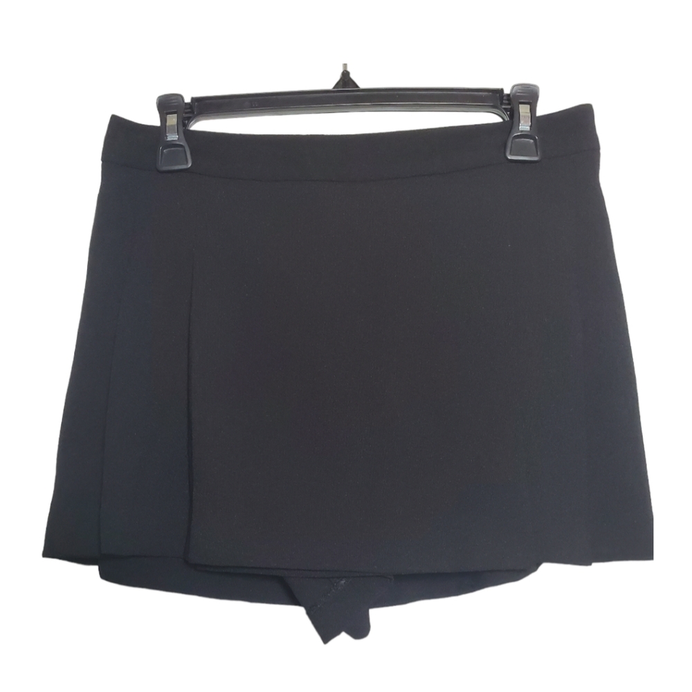Bongo Black Skort Side Pleats Zippered Back 7